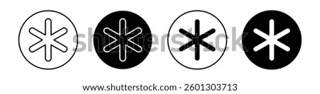 Asterisk icons vectors graphics collection