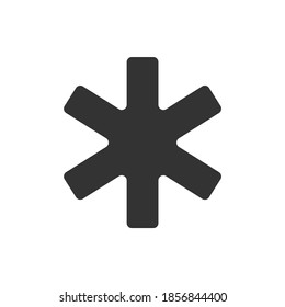 asterisco, icono de marca ilustración vectorial
