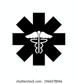 Asterisk - Medical and Healthcare Glyph black icon in flat style isolated. ambulance star Vector Symbol illustration.