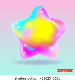 Asterisco en colores arcoiris. Ilustración del vector