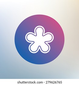 Asterisk round footnote sign icon. Star note symbol for more information. Icon on blurred background. Vector