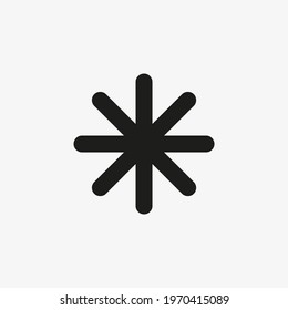 Asterisk sign icon for website and mobile UI design.