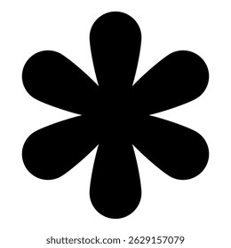 Símbolo de símbolo de asterisco ícone de cor preta vetor ilustração imagem estilo plano simples