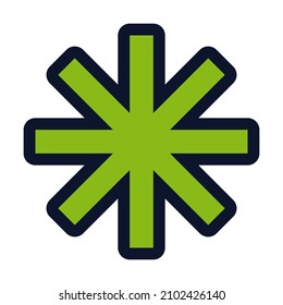 Asterisk. Simple Vector Color Icon.