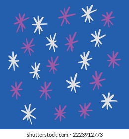 Patrón de dibujo Asterisk Sky Modern Hand. Vector.