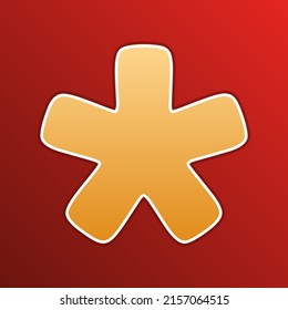 Sternzeichen von Sternchen. Goldenes Farbverlauf-Symbol mit Konturen auf neuem Hintergrund. Illustration.
