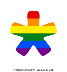 Asterisk star sign. Rainbow gay LGBT rights colored Icon at white Background. Illustration.