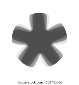 Asterisk star sign. Vector. Gray icon shaked at white background.