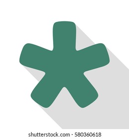 Asterisk star sign. Veridian icon with flat style shadow path.