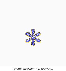 asterisk symbol, doodle, editable vector