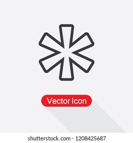 Asterisk Symbol Icon Vector Illustration Eps10