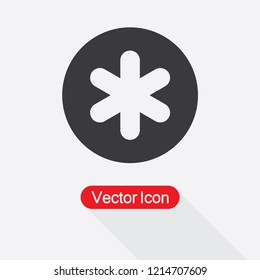 Asterisk Symbol Icon Vector Illustration Eps10