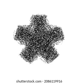 Asterisk symbol made of particles isolated on white background. Vector illustration