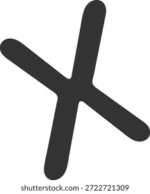 Sternchen-Symbol mit abgerundeten Armen, fett handgezeichnetem Strich und weichen Kanten. Signieren vermittelt Betonung, Notiz, Warnung und Platzhalterkonzept für Schnittstelle und Anmerkung. Cartoon, Vektorgrafik.