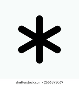 Símbolo de Asterisco. Um pequeno símbolo de estrela. Uma marca de referência ou para indicar omissão, matéria duvidosa. 