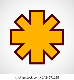 Asterisk Symbol. Vector Color Icon