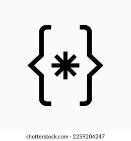 Símbolo de asterisco en el icono de correas. 