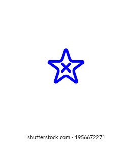 Asterisk and X sign inside icon. Remove from favorites