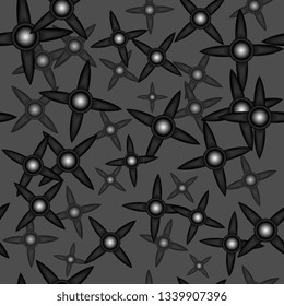 Asterisks. Abstract angular rivets. Spikes seamless texture. Vector graphics