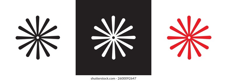 Asterisks icon. Vector illustration. isolated on white and black background. EPS 10
