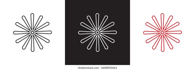 Asterisks icon. Vector illustration. isolated on white and black background. EPS 10