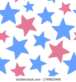 Asterisks. Seamless pattern. Design for fabric, wrapping paper, background, wallpaper. Vector.