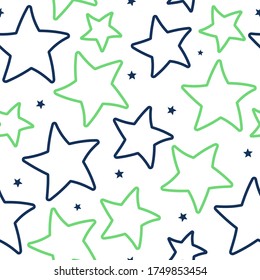Asterisks. Seamless pattern. Design for fabric, wrapping paper, background, wallpaper. Vector.