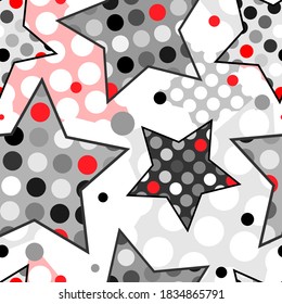Asterisks. Seamless patterns. Design for fabric, wrapping paper, background, wallpaper. Vector.