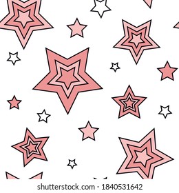 Asterisks. Seamless patterns. Design for fabric, wrapping paper, background, wallpaper. Vector.