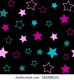Asterisks. Seamless patterns. Design for fabric, wrapping paper, background, wallpaper. Vector.