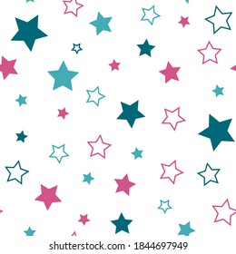 Asterisks. Seamless patterns. Design for fabric, wrapping paper, background, wallpaper. Vector.