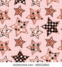 Asterisks. Seamless patterns. Design for fabric, wrapping paper, background, wallpaper. Vector.