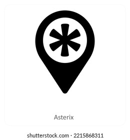 Asterix and location icon concept