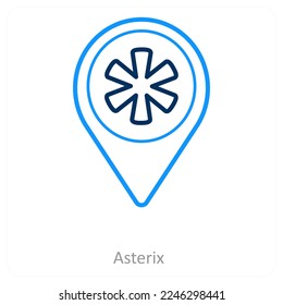 Asterix and location icon concept