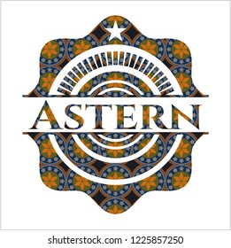 Astern arabic style emblem. Arabesque decoration.