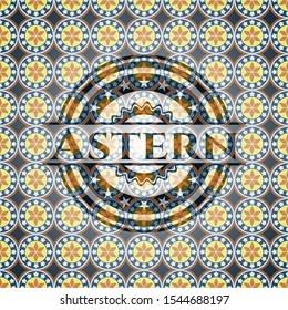 Astern arabic style emblem. Arabesque decoration.