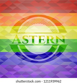 Astern on mosaic background with the colors of the LGBT flag