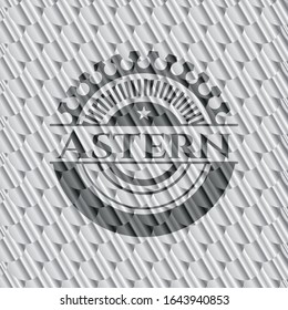 Astern silver color emblem. Scales pattern. Vector Illustration. Detailed.