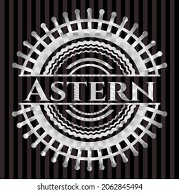 Astern silver shiny badge. Vector Illustration. Mosaic. 