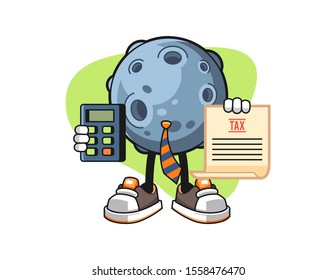 Asteroid accountant cartoon. Mascot Character vector.