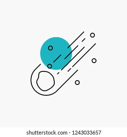 Asteroid, astronomy, meteor, space, comet Line Icon