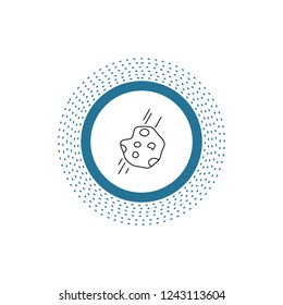 Asteroid, astronomy, meteor, space, comet Line Icon. Vector isolated illustration
