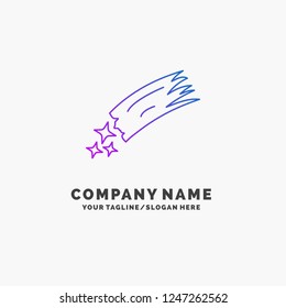 Asteroid, astronomy, meteor, space, comet Purple Business Logo Template. Place for Tagline
