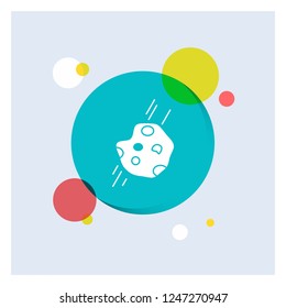 Asteroid, astronomy, meteor, space, comet White Glyph Icon colorful Circle Background