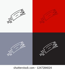 Asteroid, astronomy, meteor, space, comet Icon Over Various Background. Line style design, designed for web and app. Eps 10 vector illustration