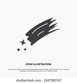 Asteroid, astronomy, meteor, space, comet Icon. glyph vector gray symbol for UI and UX, website or mobile application