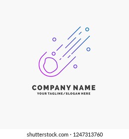 Asteroid, astronomy, meteor, space, comet Purple Business Logo Template. Place for Tagline