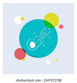 Asteroid, astronomy, meteor, space, comet White Glyph Icon colorful Circle Background