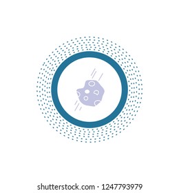 Asteroid, astronomy, meteor, space, comet Glyph Icon. Vector isolated illustration