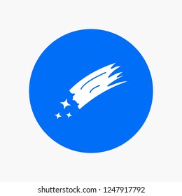 Asteroid, astronomy, meteor, space, comet White Glyph Icon in Circle. Vector Button illustration